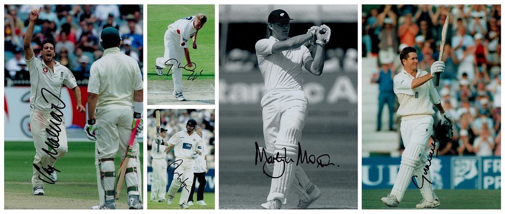 Lot 598: Cricket Collection of 5 signed Colour Photo s...