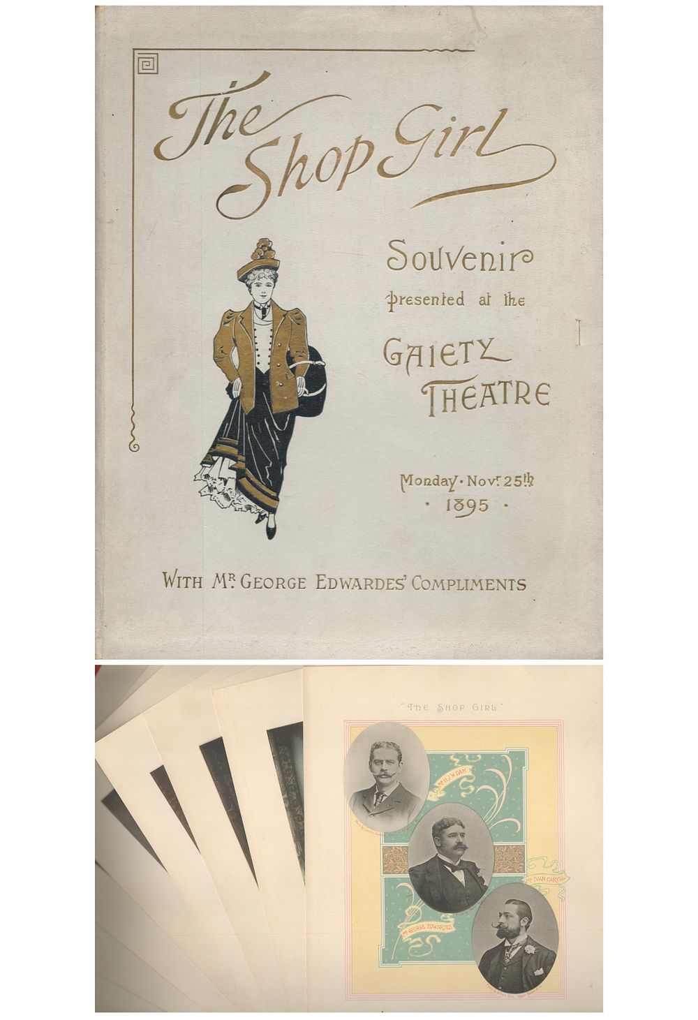 Lot 600: 1884 Theatre Production The Shop Girl Souvenir Prints...