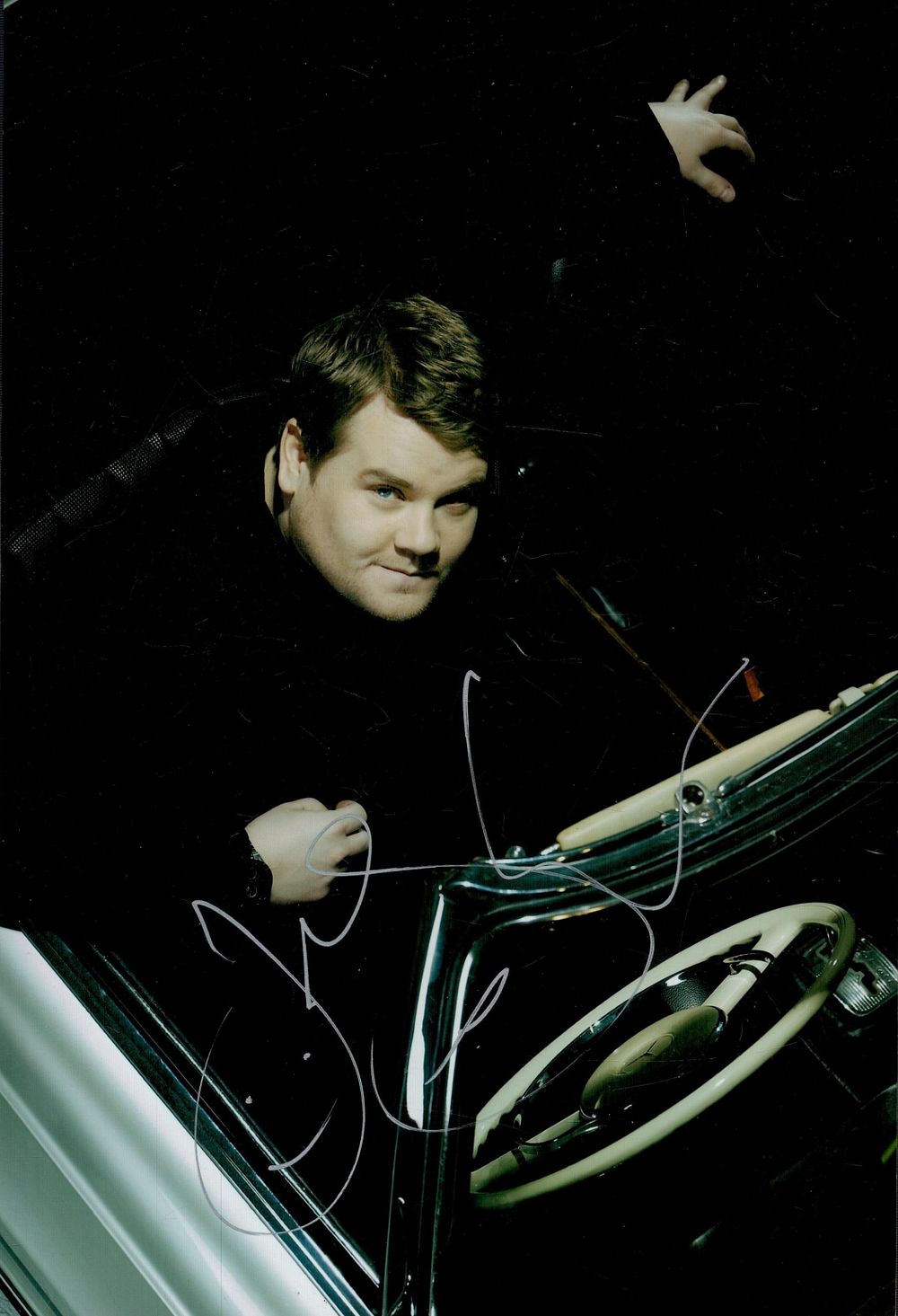 Lot 618: James Corden signed 12x8inch colour photo. Good condition....