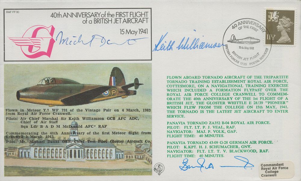 Lot 635: RAF FDC Multi signed Sir Keith Williamson, GCB...