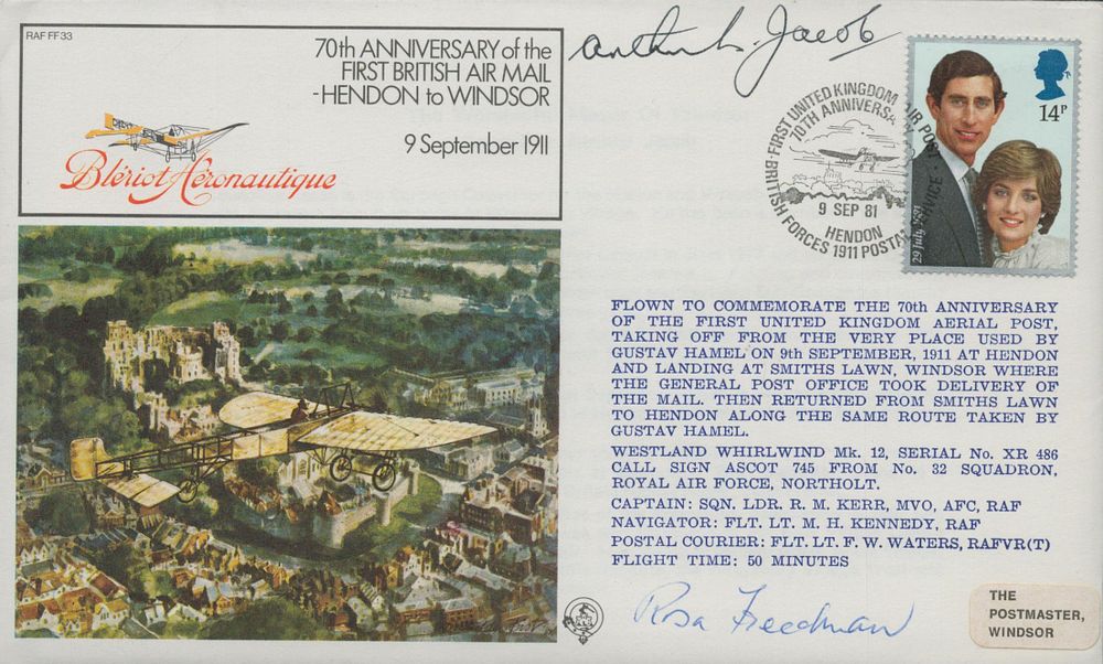 Lot 639: RAF FDC Multi signed Councillor Authur Jacob, Councillor...