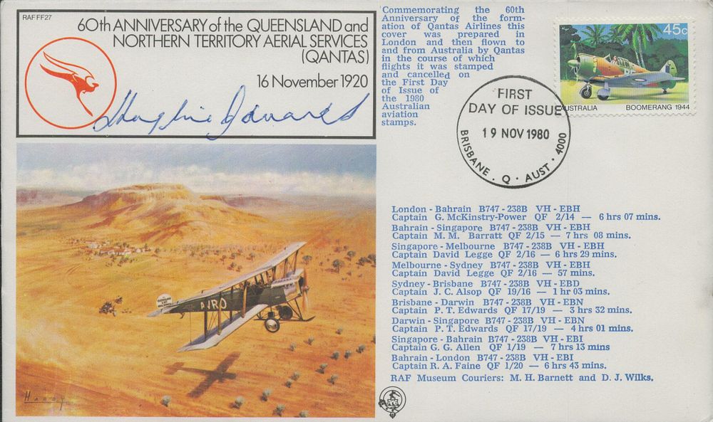 Lot 646: RAF FDC Sir Hughie Idwal Edwards signed, 60th...