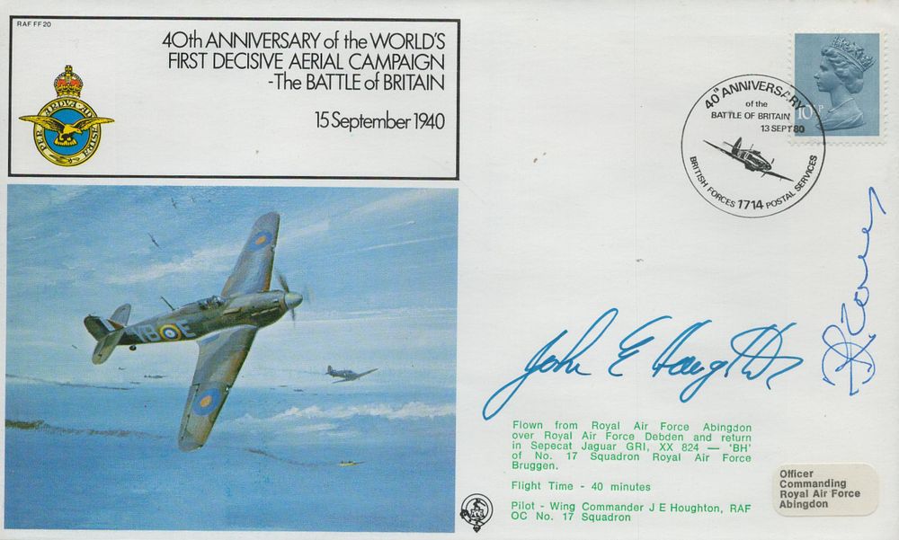 Lot 656: FDC John E. Houghton signed Pilot Wing Commander...