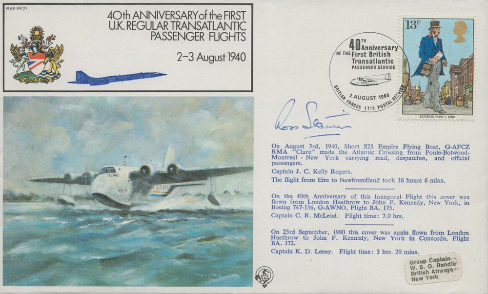 Lot 659: FDC Sir Ross Stainton signed, CBE, FCIT, FBIM,...