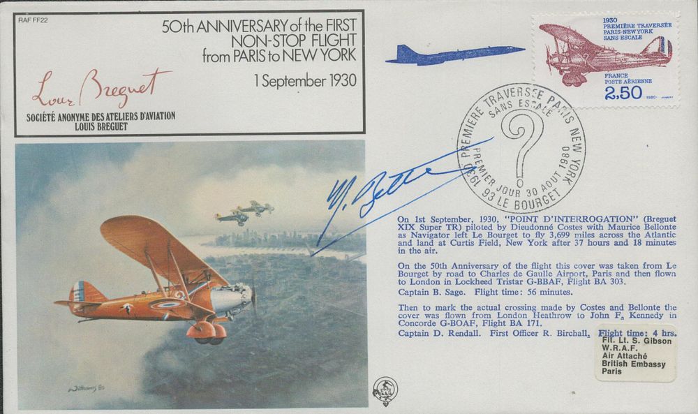 Lot 660: FDC Maurice Bellonte signed, Société Anonyme Des Ateliers...