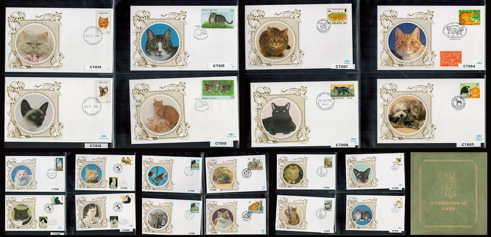 Lot 672: A Collection of Cats, 57 Benham FDCs in...