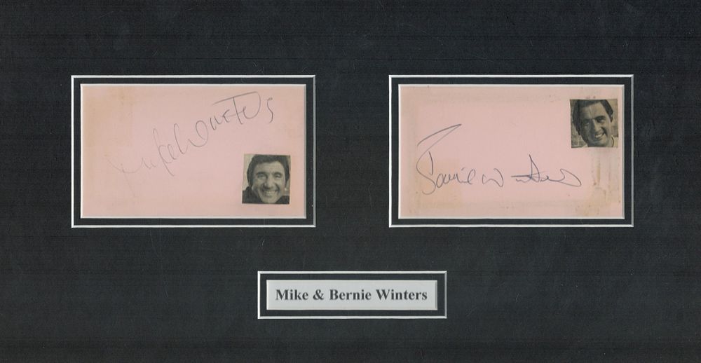 Lot 676: Mike and Bernie Winters 16x8 inch mounted signature...