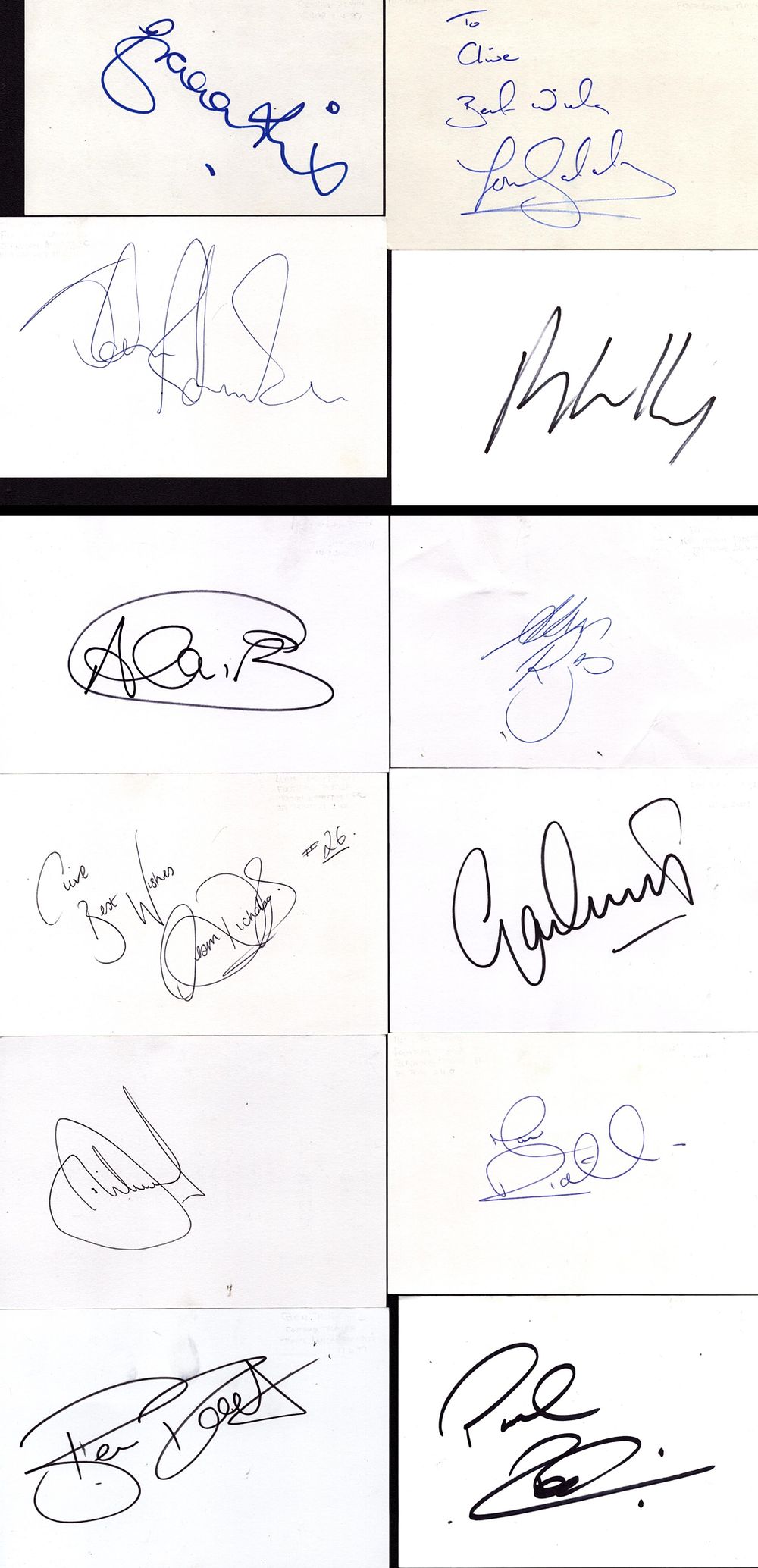 Lot 688: Collection of 12 Footballer signature white cards including...
