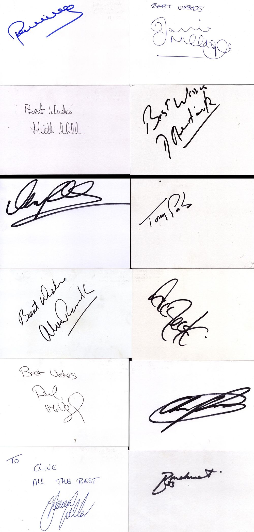Lot 689: Collection of 12 Footballer signature white cards including...