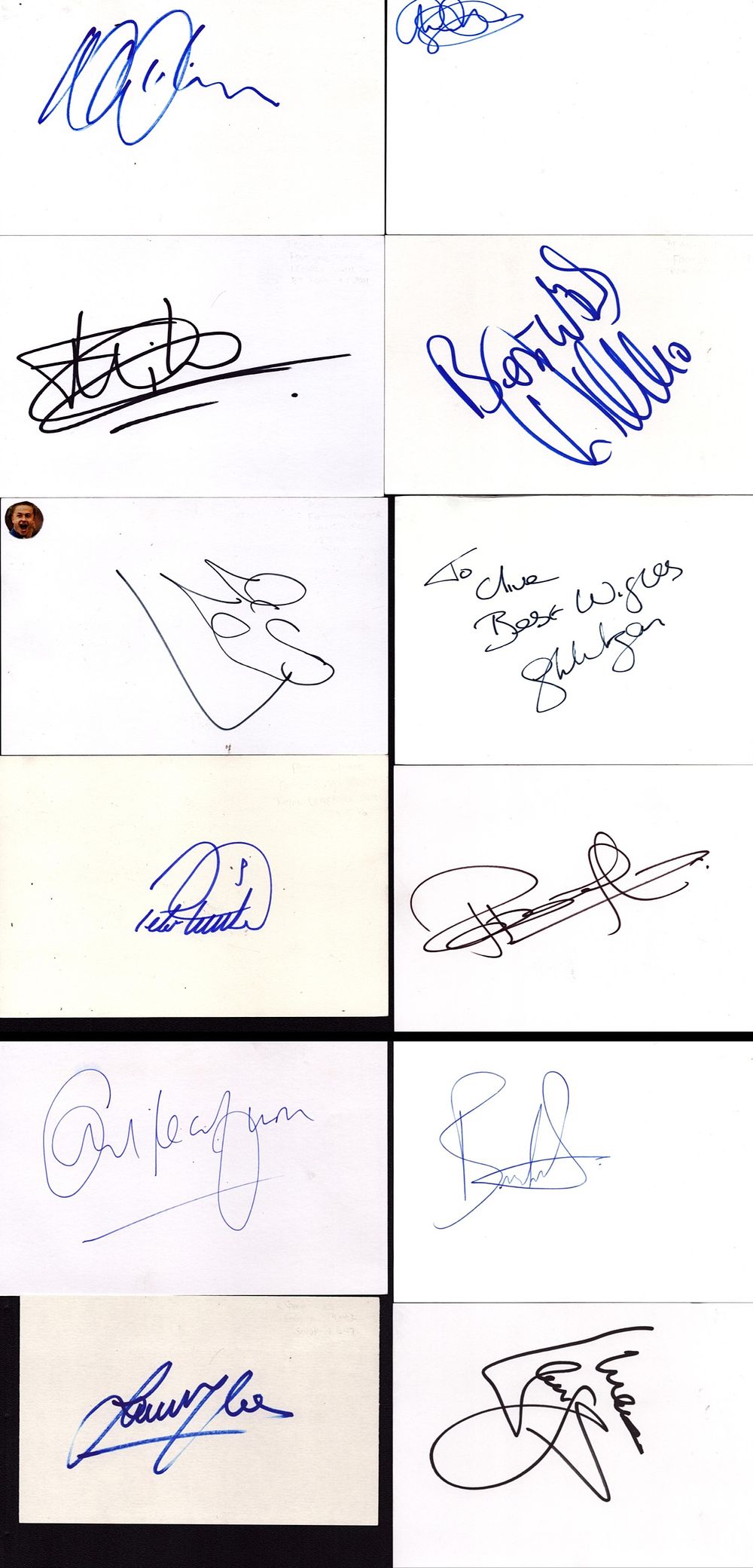 Lot 692: Collection of 12 Footballer signature white cards including...