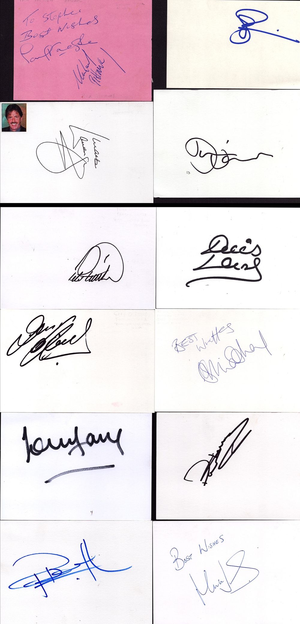 Lot 693: Collection of 12 Footballer signature white cards including...