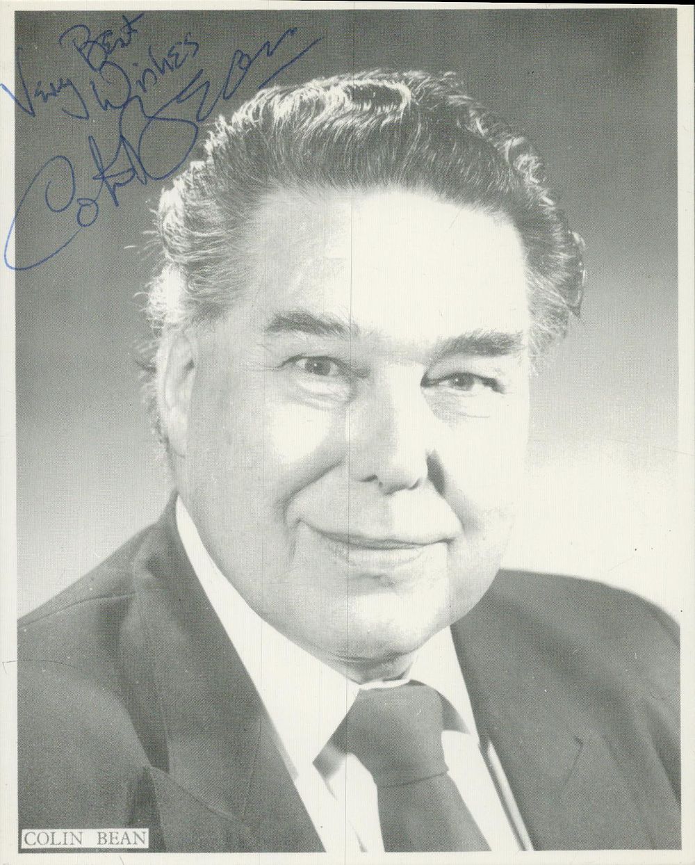 Lot 79: Colin Bean signed 6x5 inch black and white...