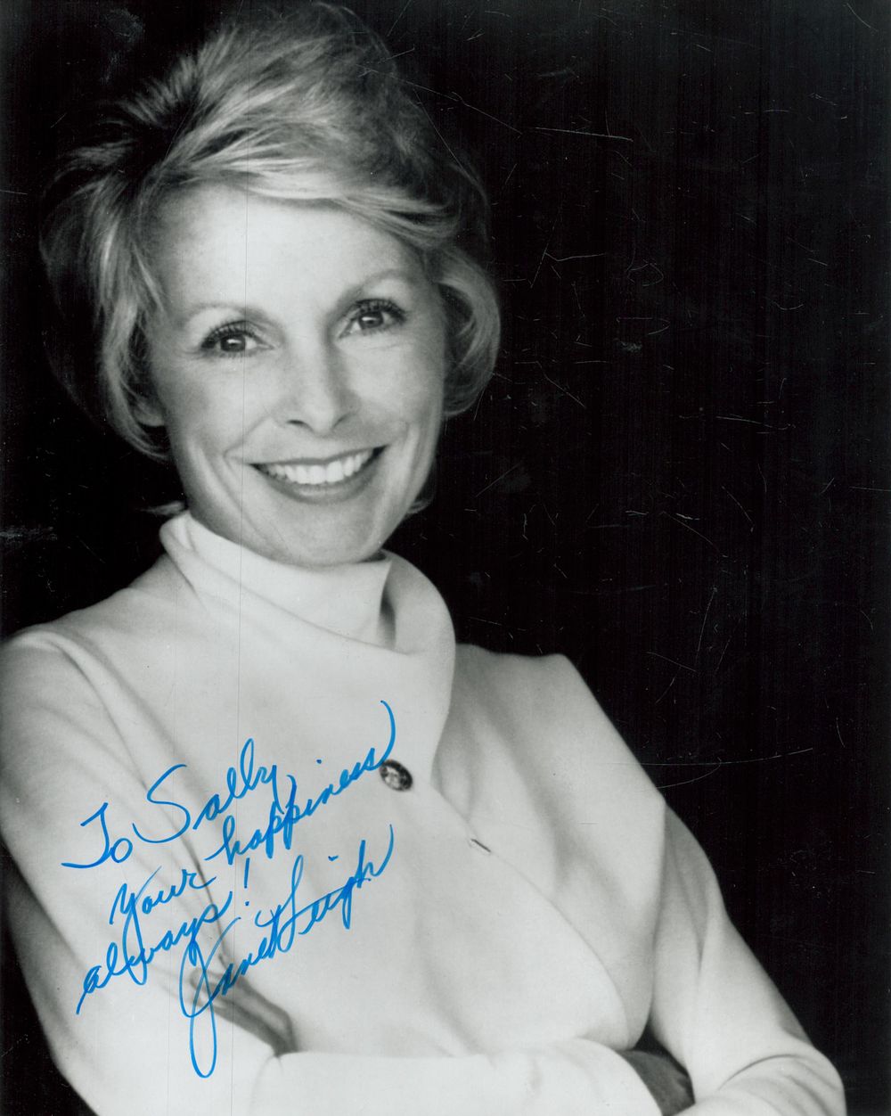 Lot 90: Janet Leigh signed 10x8 inch black and white...