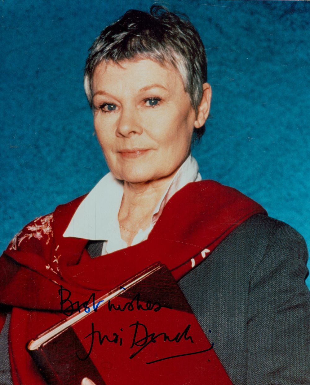Lot 95: Dame Judi Dench signed 10x8 inch colour photo....