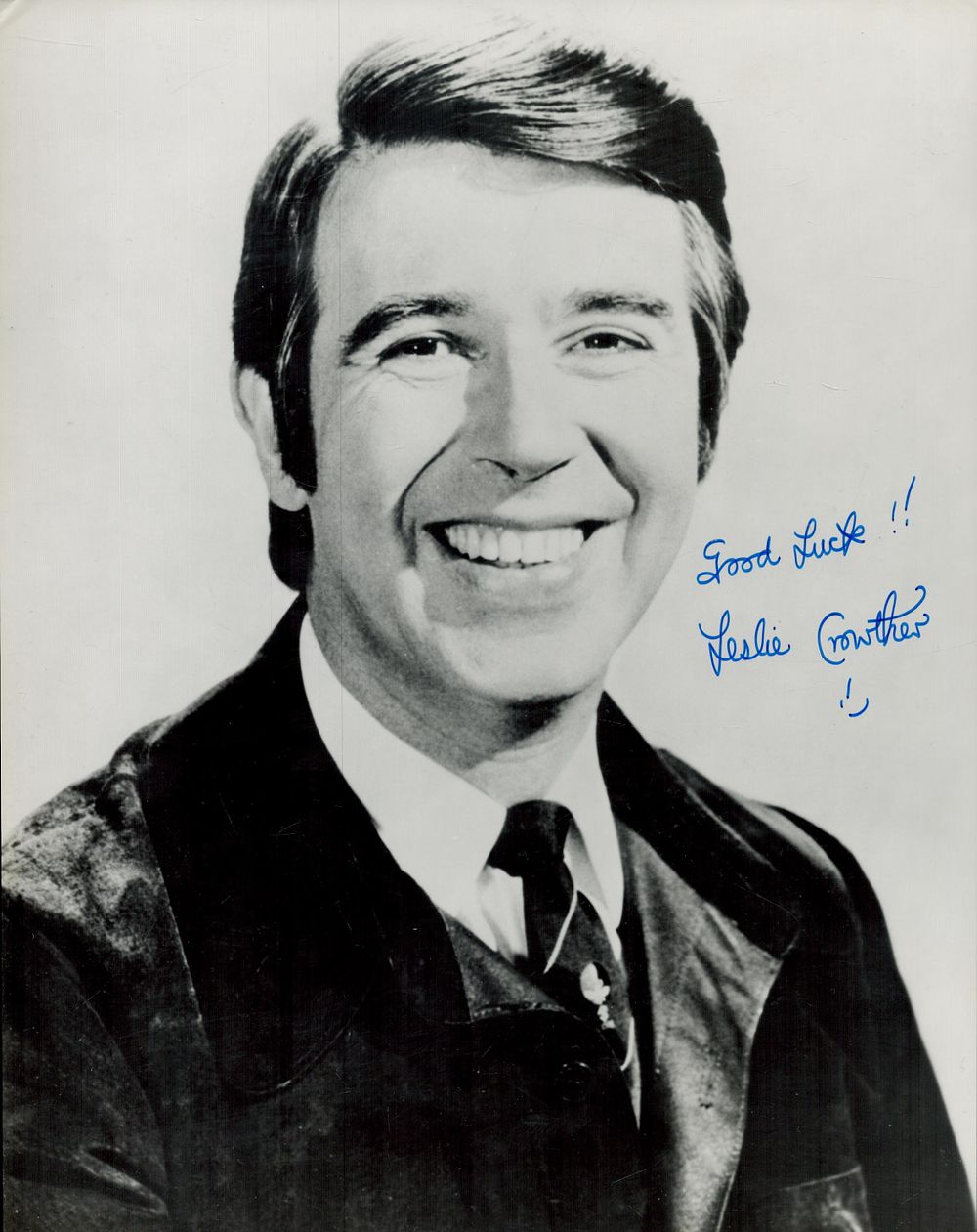 Lot 109: Leslie Crowther signed 10x8 inch black and white...