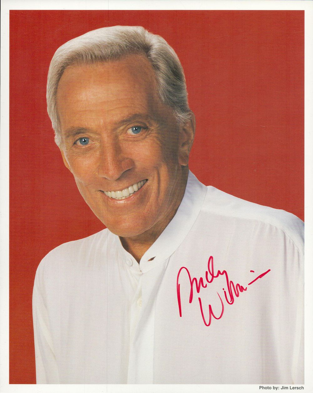 Lot 112: Andy Williams signed 10x8 inch colour photo. Good...