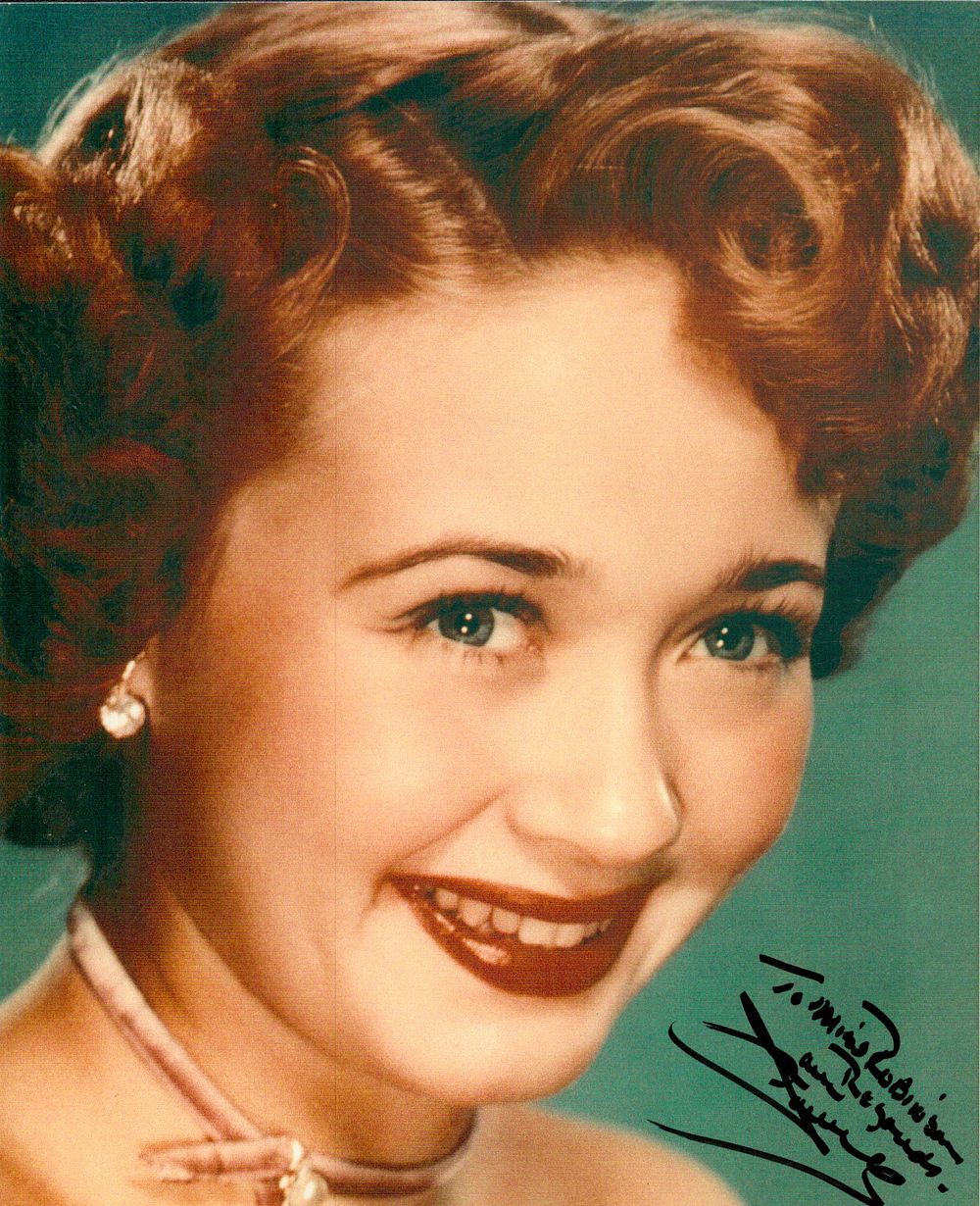 Lot 122: Jane Powell signed 10x8 inch colour photo. Dedicated....