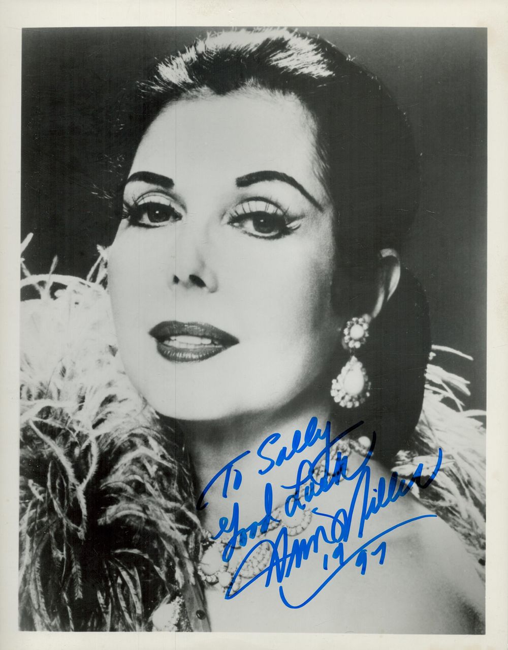 Lot 129: Ann Miller signed 10x8 inch black and white...