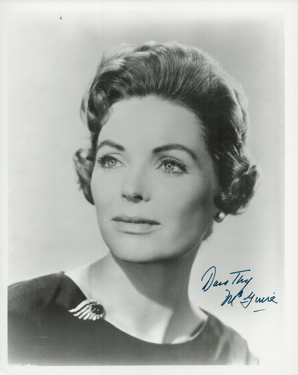 Lot 133: Dorothy McGuire signed 10x8 inch black and white...