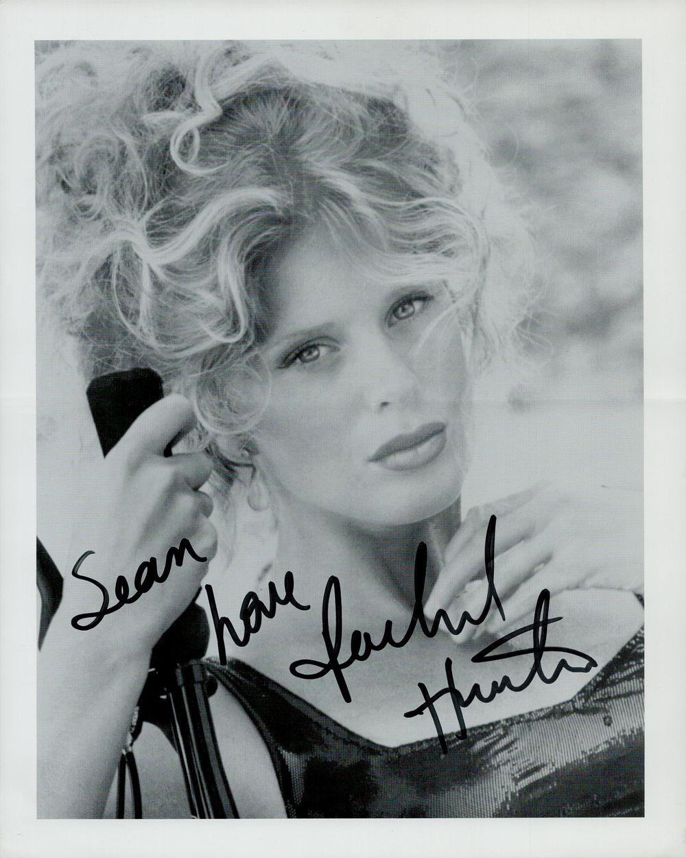 Lot 151: Rachel Hunter signed 10x8 inch black and white...