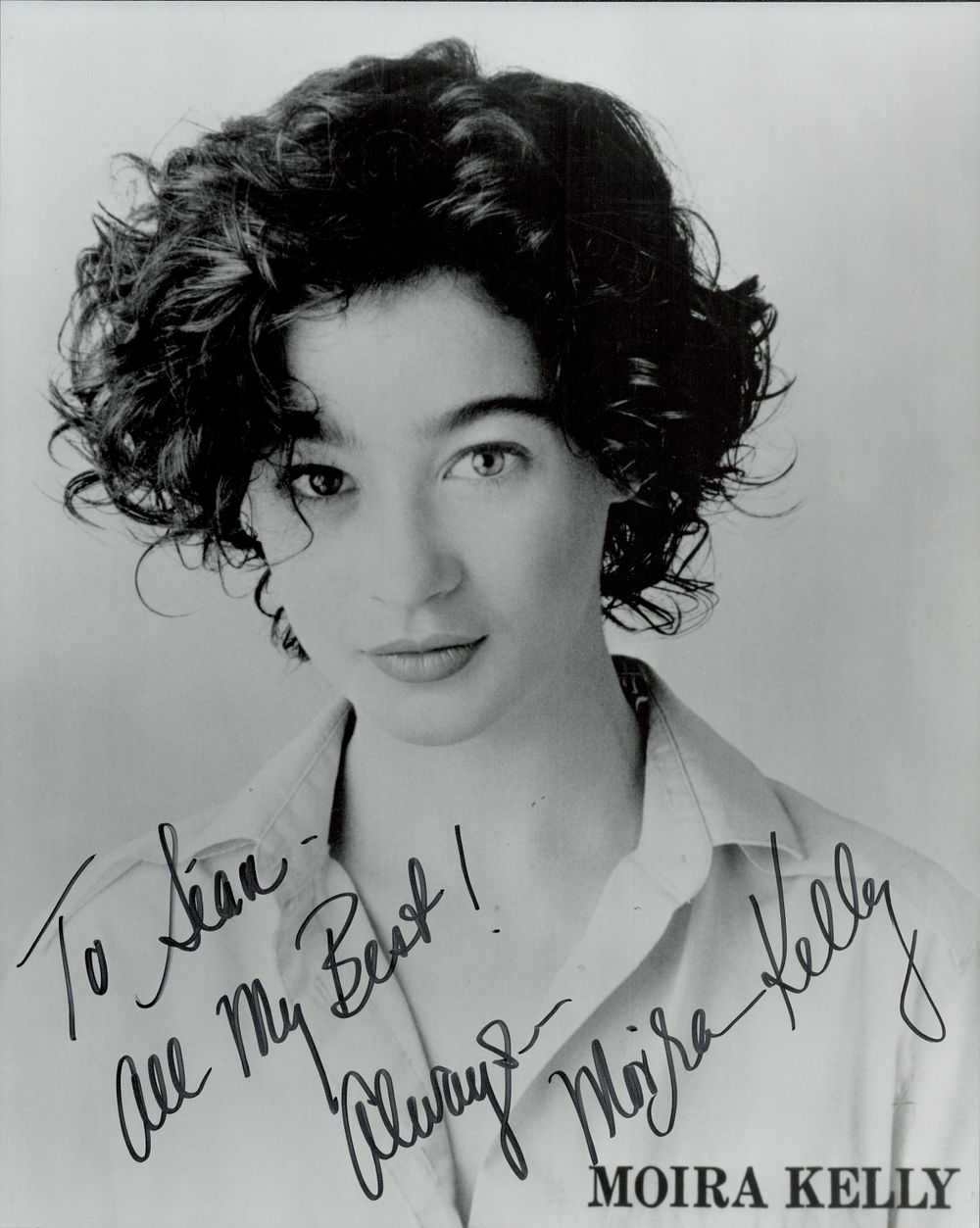Lot 157: Moira Kelly signed 10x8 inch black and white...