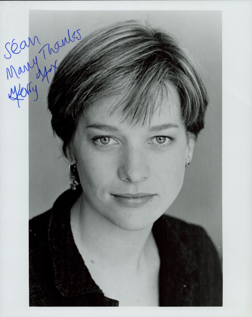 Lot 163: Kerry Fox signed 10x8 inch black and white...