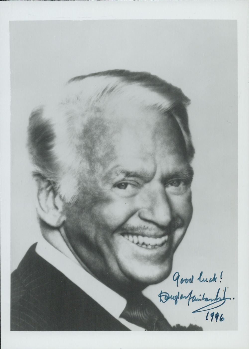 Lot 172: Douglas Fairbank Jr signed 7x5 inch black and...
