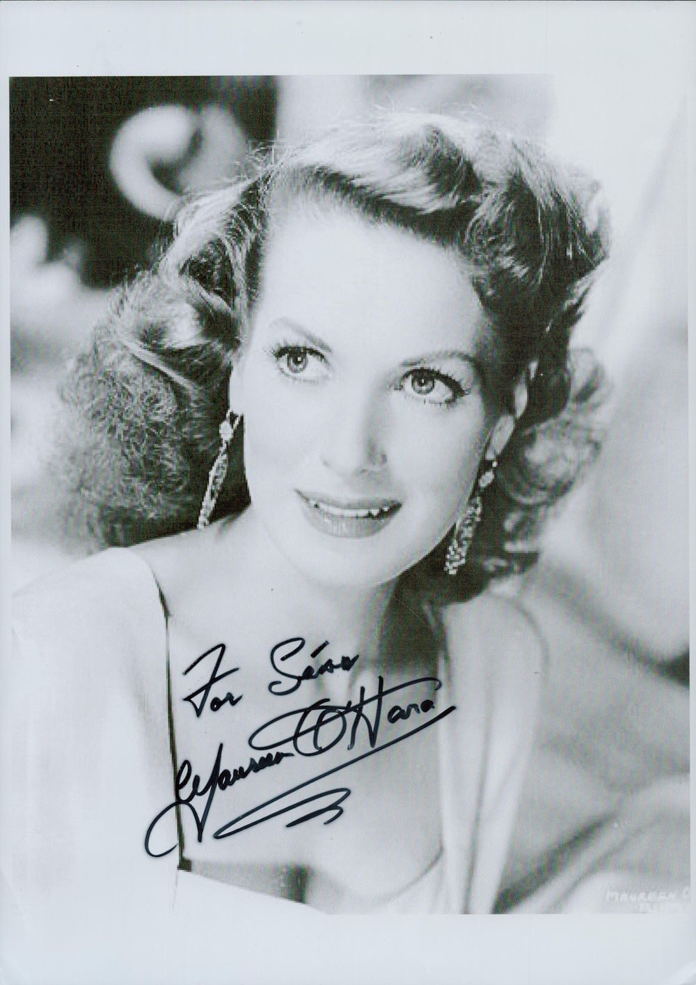 Lot 173: Maureen O'Hara signed 12x8 inch black and white...