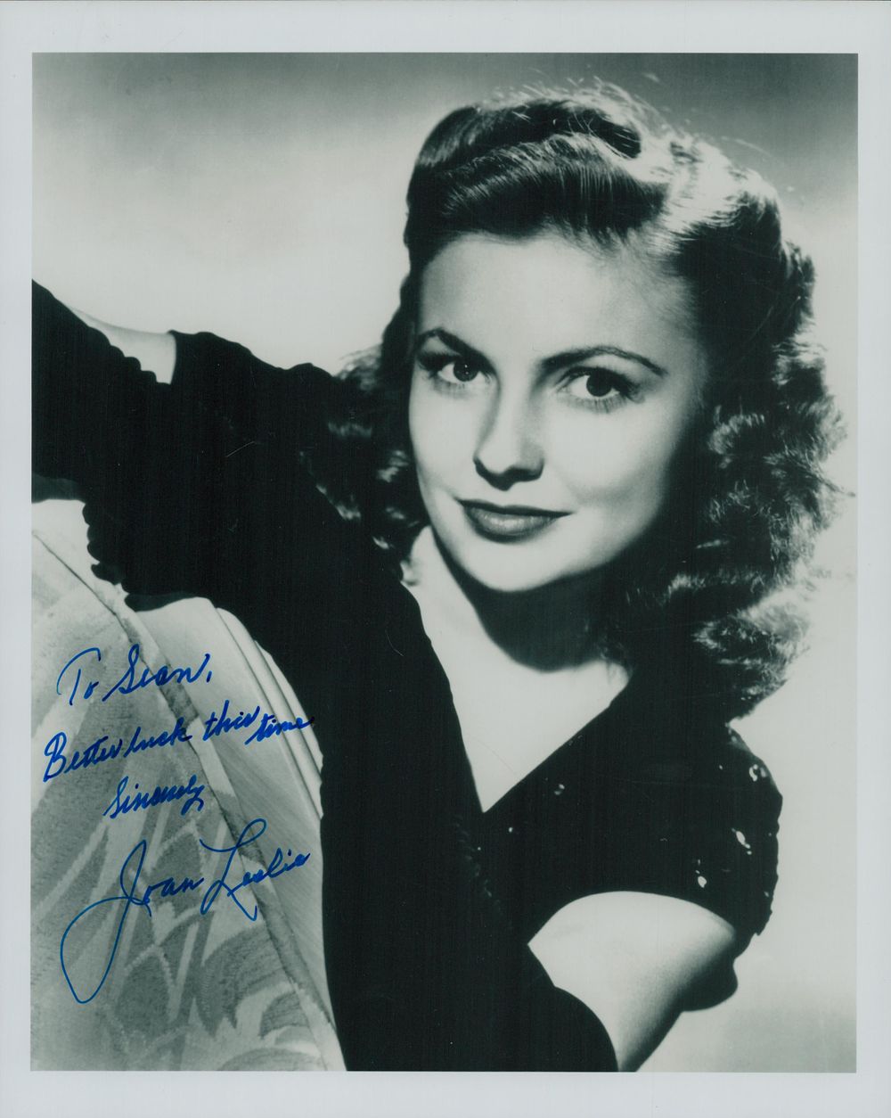 Lot 176: Joan Leslie signed 10x8 inch black and white...