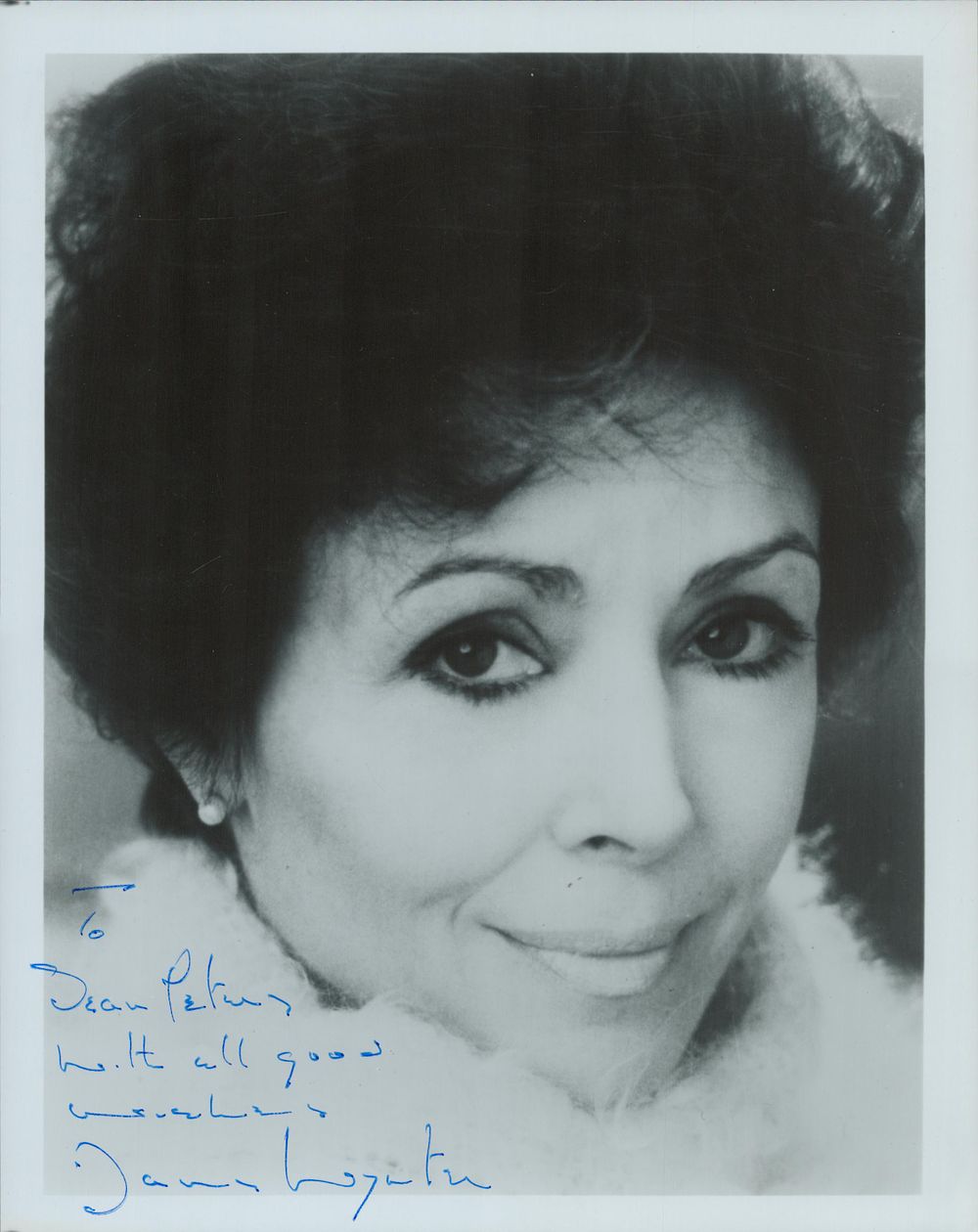 Lot 183: Dana Wynter signed 10x8 inch black and white...