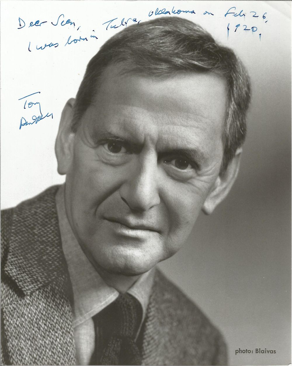Lot 187: Tony Randall signed 10x8 inch vintage black and...