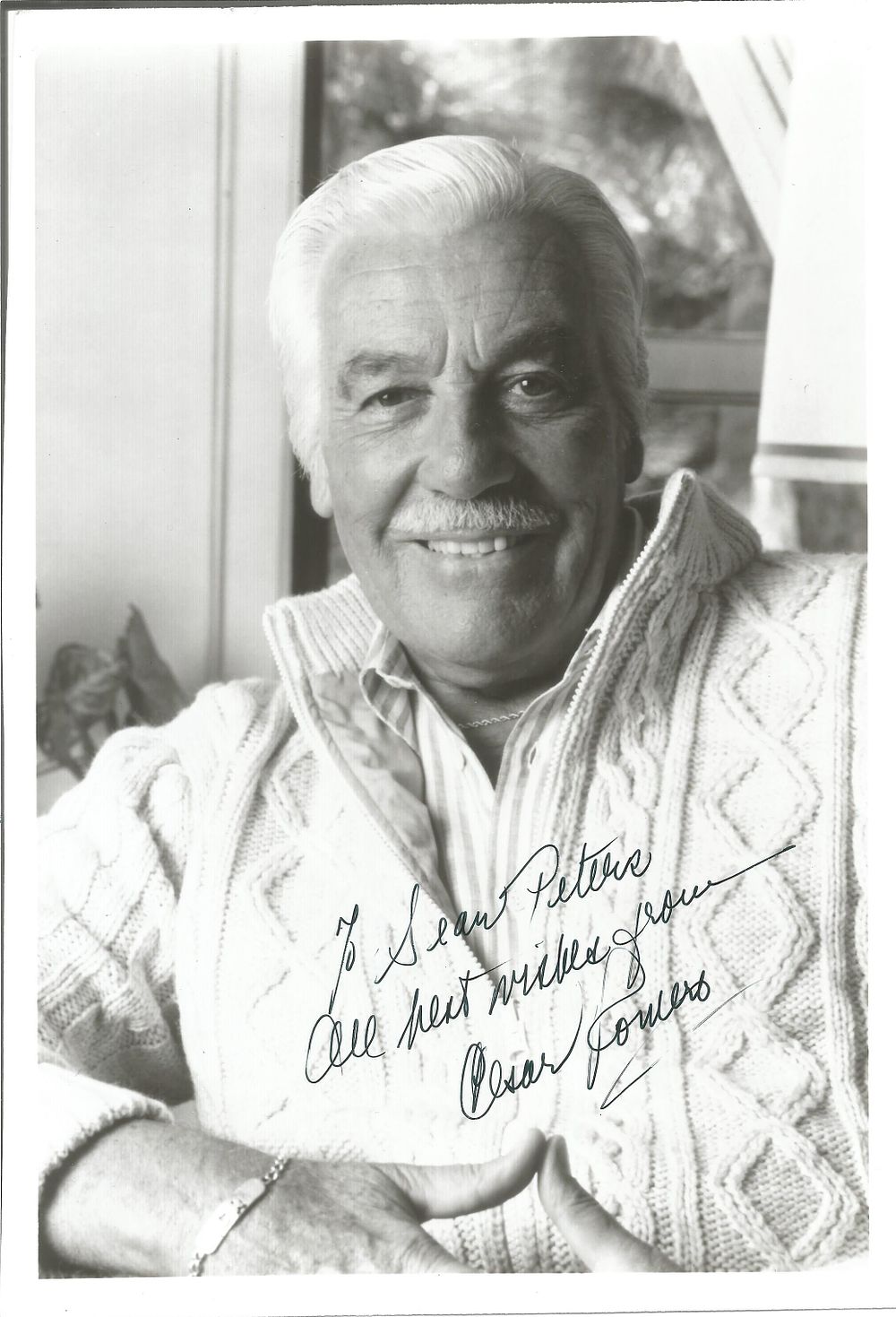 Lot 192: Cesar Romero signed 10x7 inch black and white...