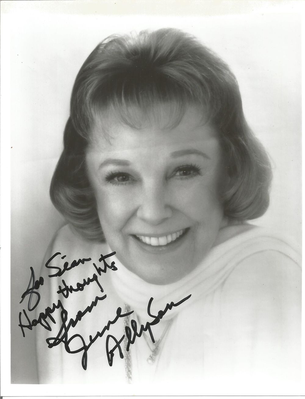 Lot 195: June Allyson signed 10x8 inch black and white...