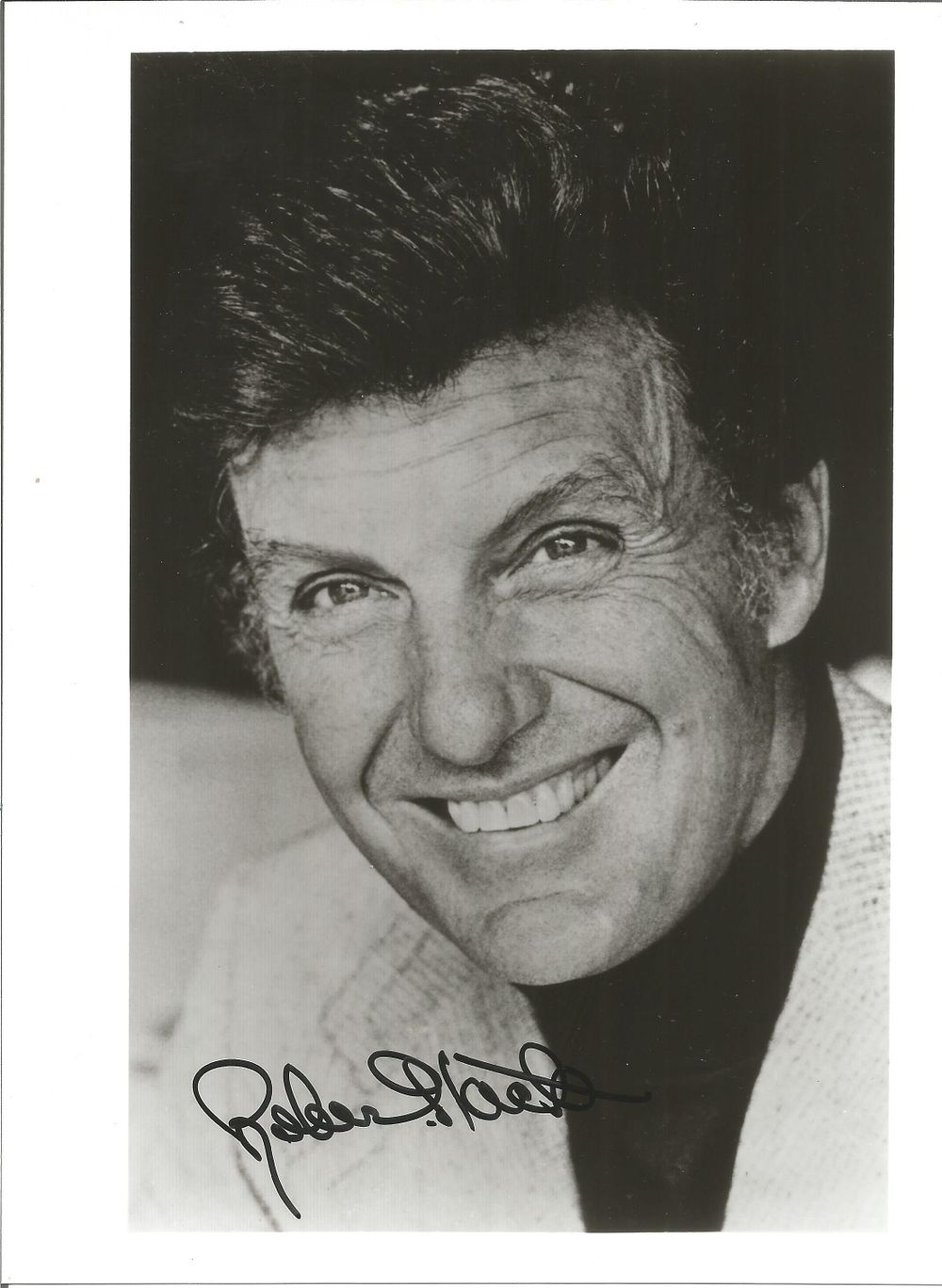 Lot 208: Robert Stack signed 10x8 inch black and white...