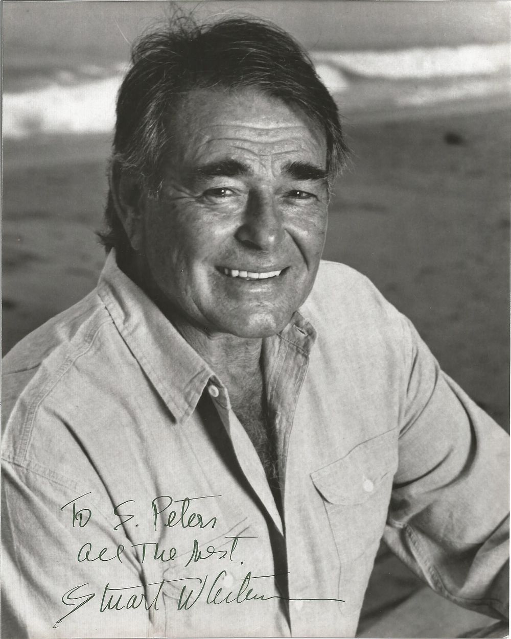 Lot 209: Stuart Whitman signed 10x8 inch black and white...