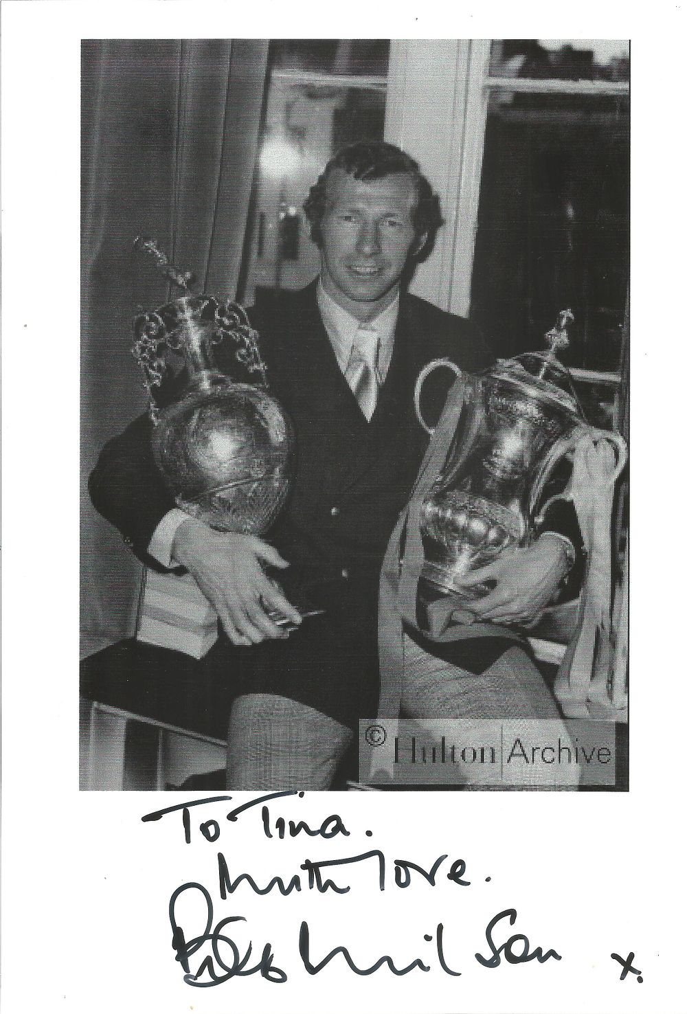 Lot 211: Bob Wilson signed 12x8 inch black and white...