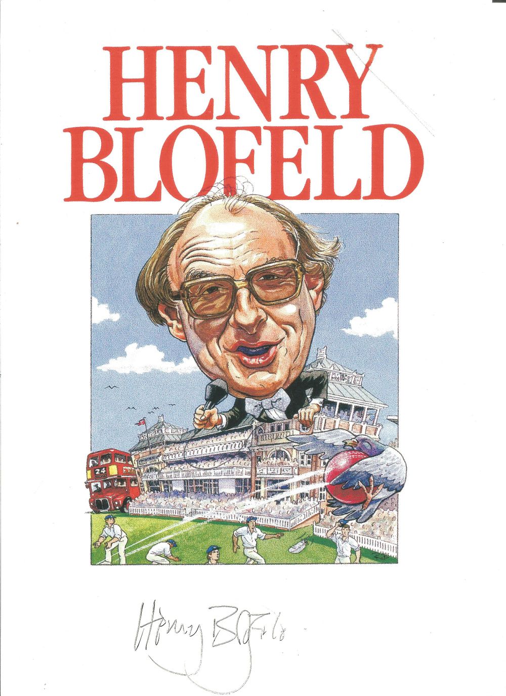 Lot 227: Henry Blofield signed 12x8 inch caricature book cover...