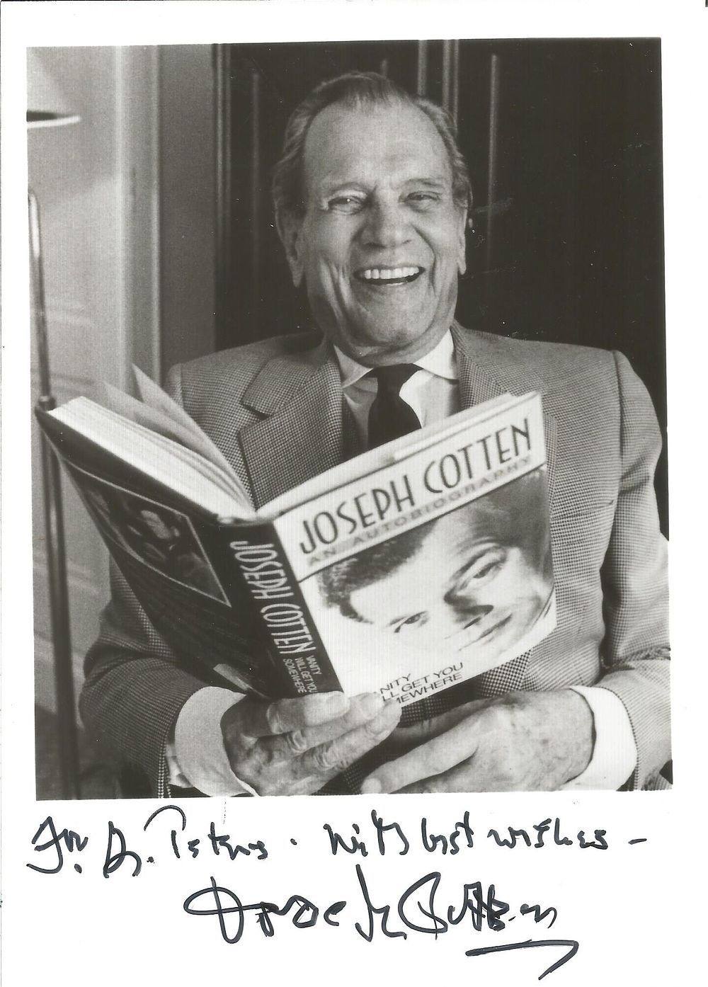 Lot 230: Joseph Cotton signed 7x5 inch black and white...