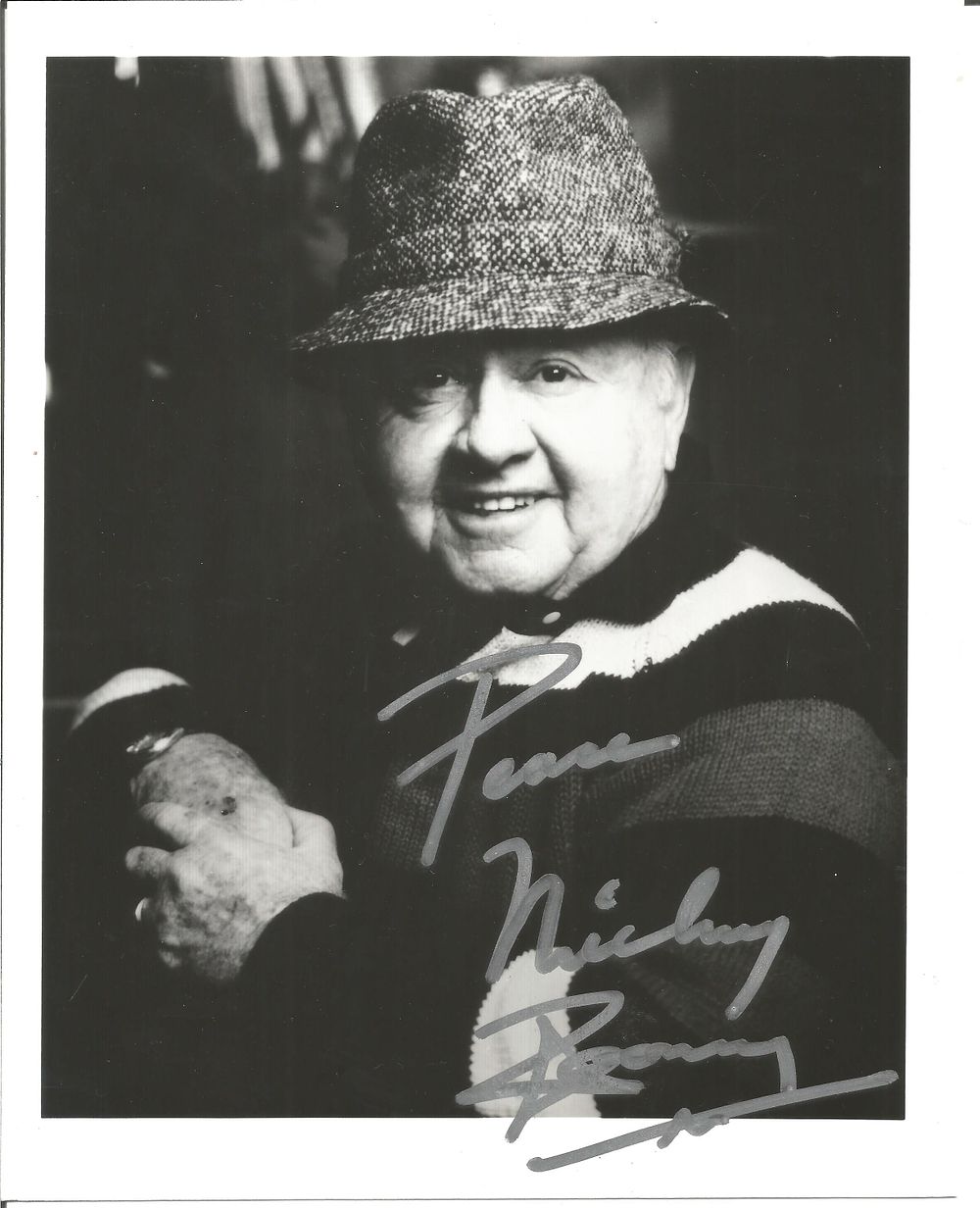 Lot 232: Mickey Rooney signed 10x8 inch black and white...