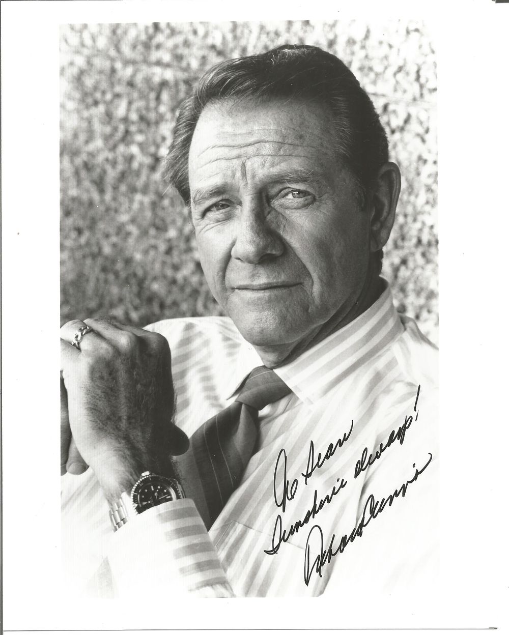 Lot 236: Richard Crenna signed 10x8 inch black and white...