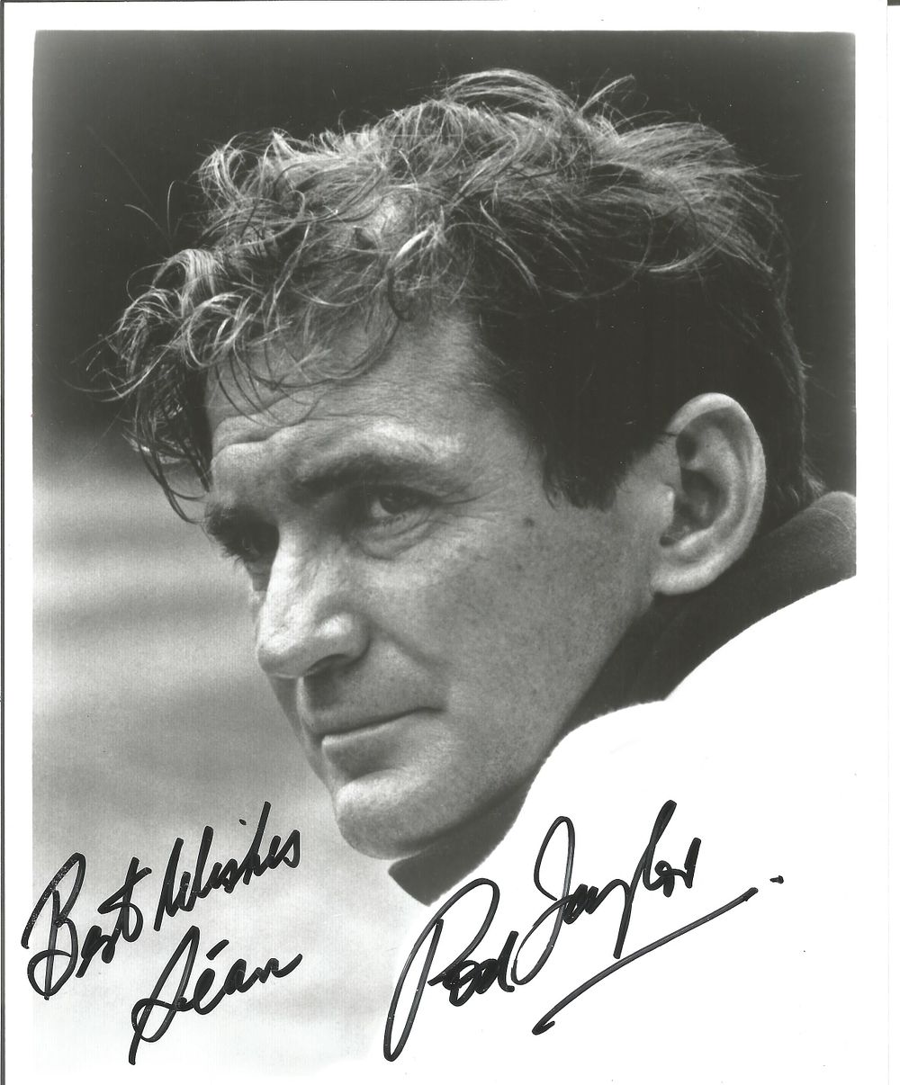 Lot 237: Rod Taylor signed 10x8 inch black and white...