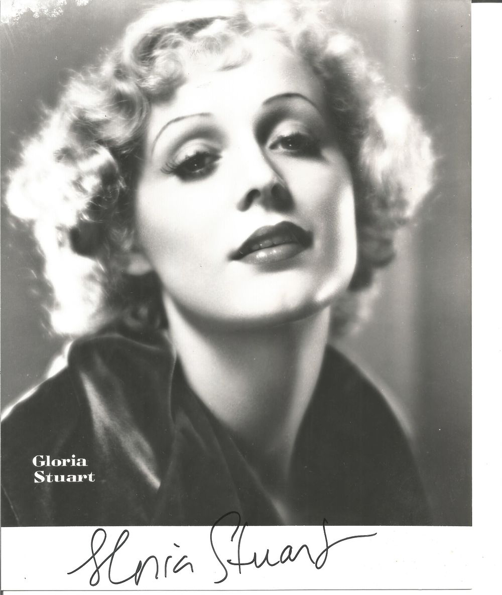 Lot 240: Gloria Stuart signed 10x8 inch black and white...