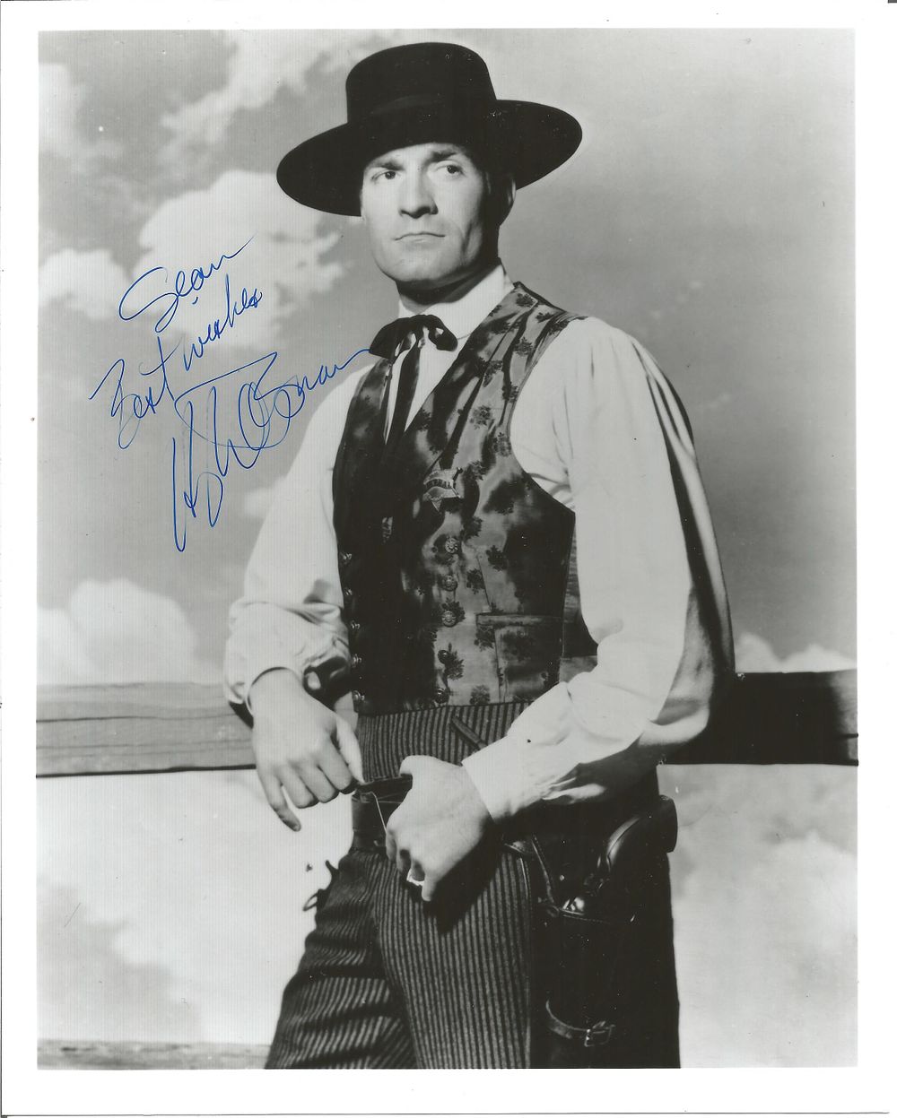 Lot 242: Hugh O'Brian signed 10x8 inch black and white...