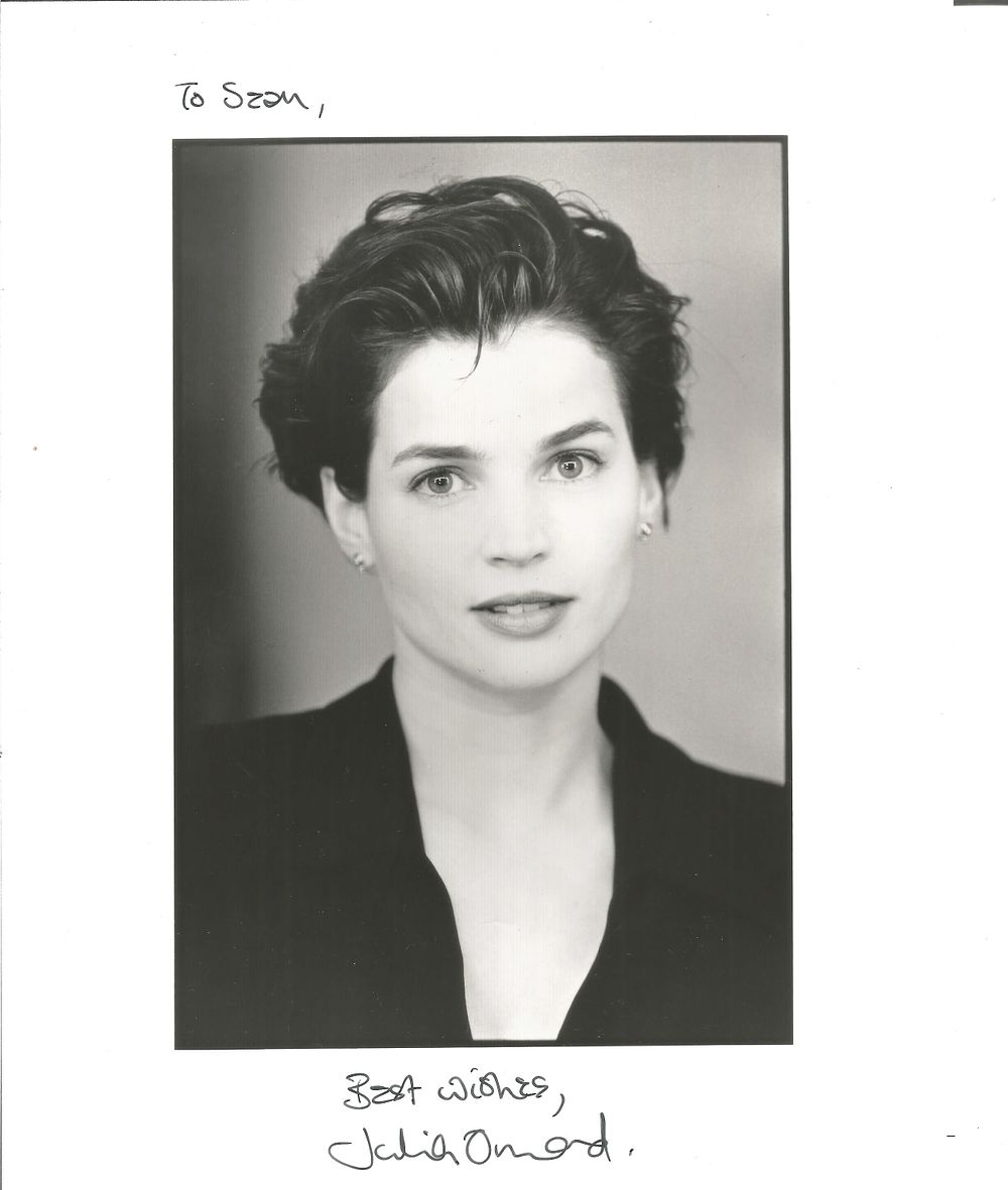 Lot 243: Julia Ormond signed 10x8 inch black and white...