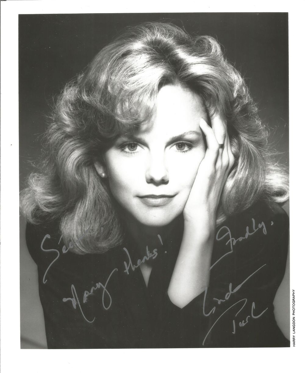 Lot 245: Linda Purl signed 10x8 inch black and white...
