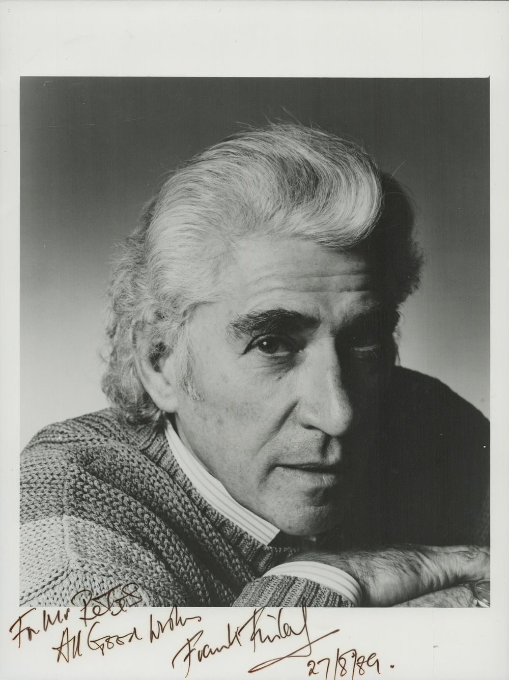 Lot 253: Frank Finley signed 7x5 inch black and white...