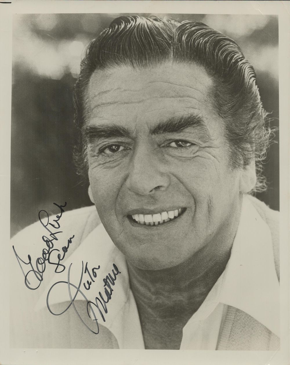 Lot 255: Victor Mature signed 10x8 inch black and white...