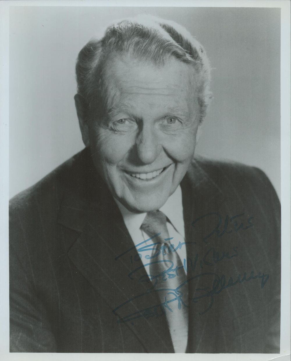 Lot 265: Ralph Bellamy signed 10x8 inch black and white...