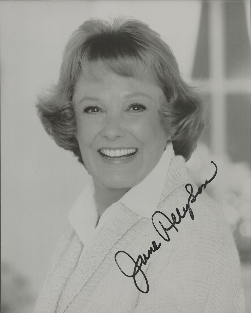 Lot 270: June Allyson signed 10x8 inch black and white...