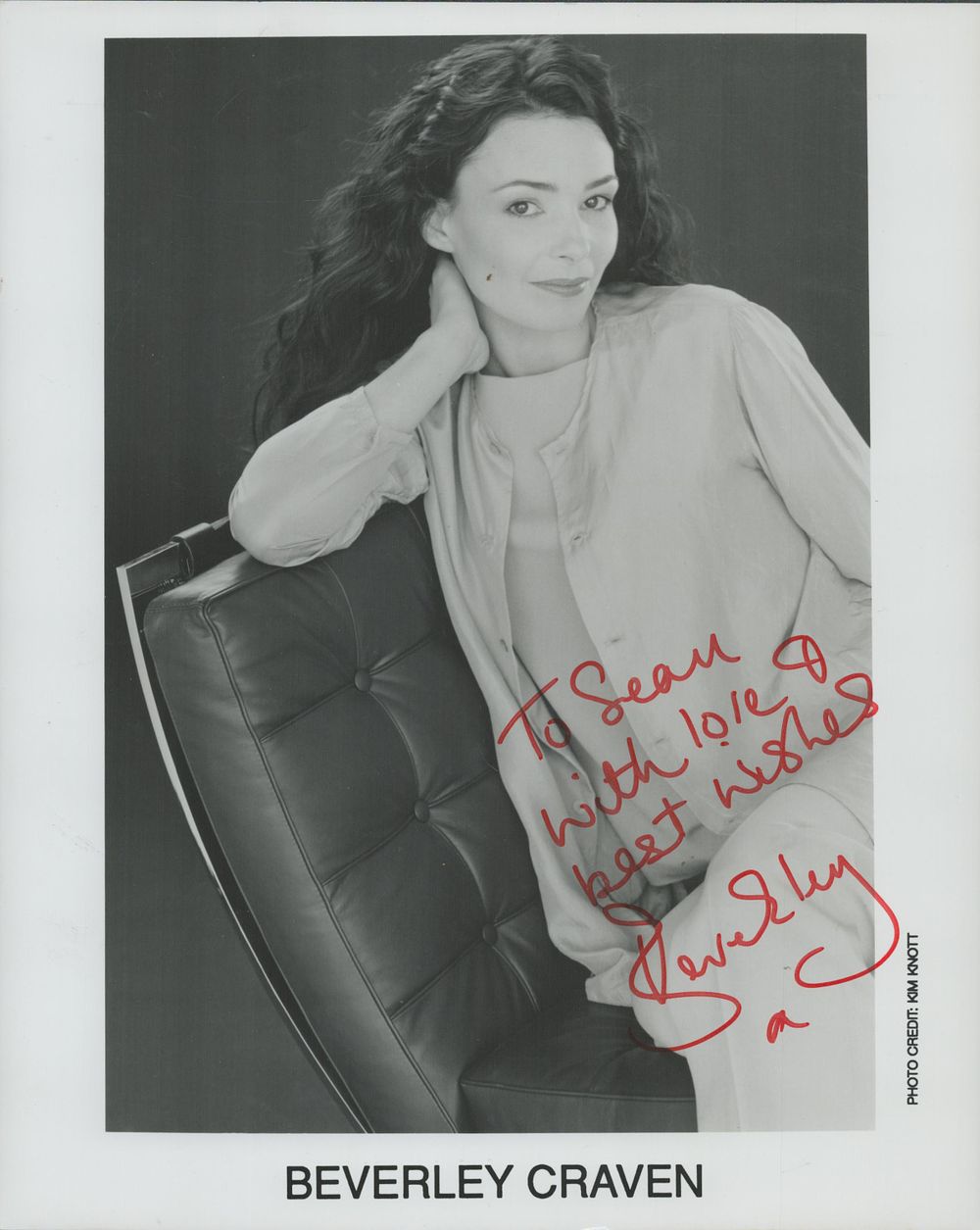 Lot 285: Beverley Craven signed 10x8 inch black and white...